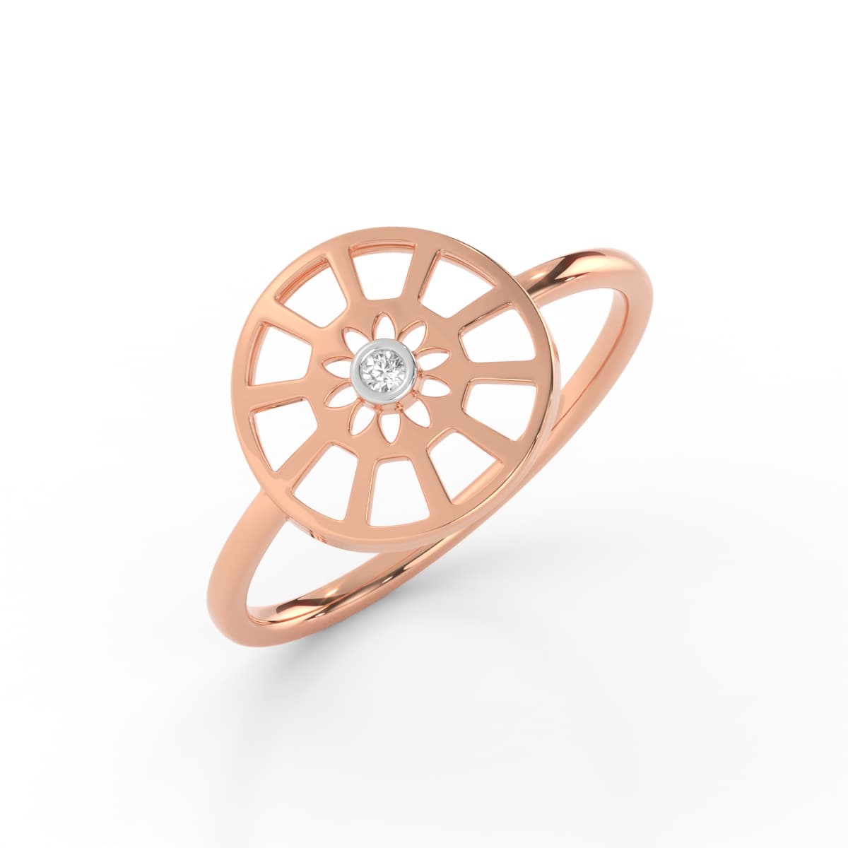 Elegant Wheel Diamond Ring