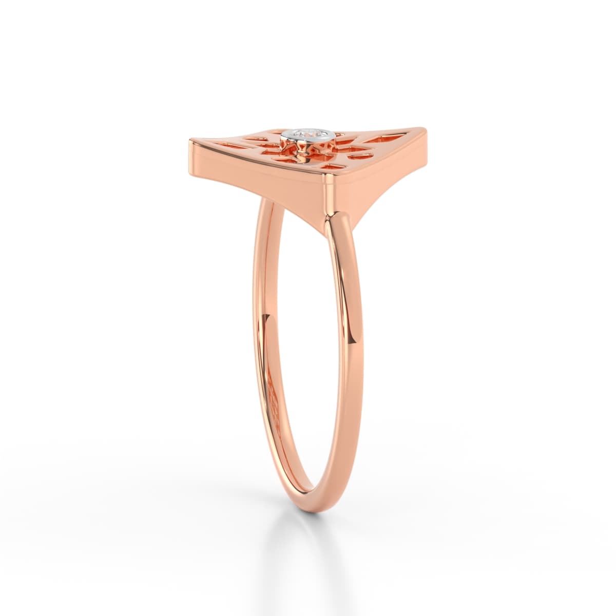 Geometric Filigree Diamond Ring