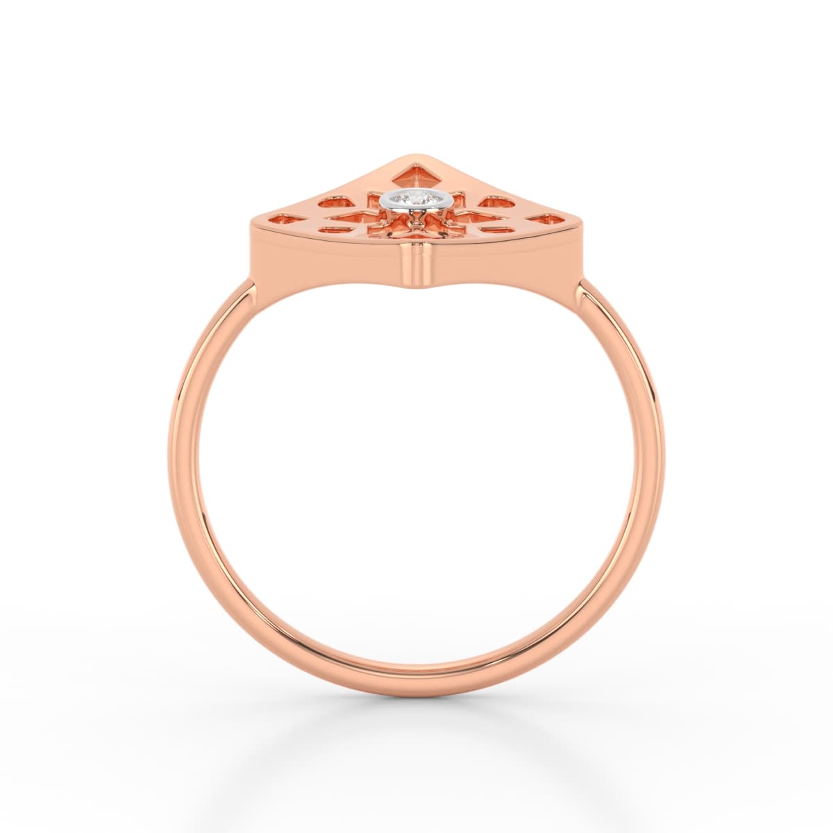 Geometric Filigree Diamond Ring