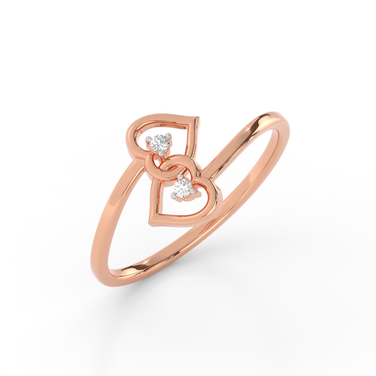 True Love Duo Heart Diamond Ring
