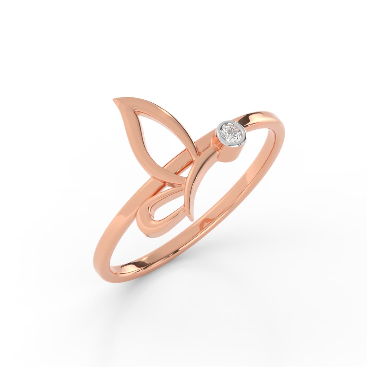Delicate Butterfly Diamond Ring