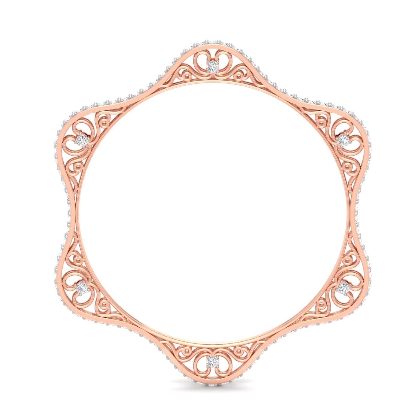 Glorious Cutout Fancy Diamond Bangle