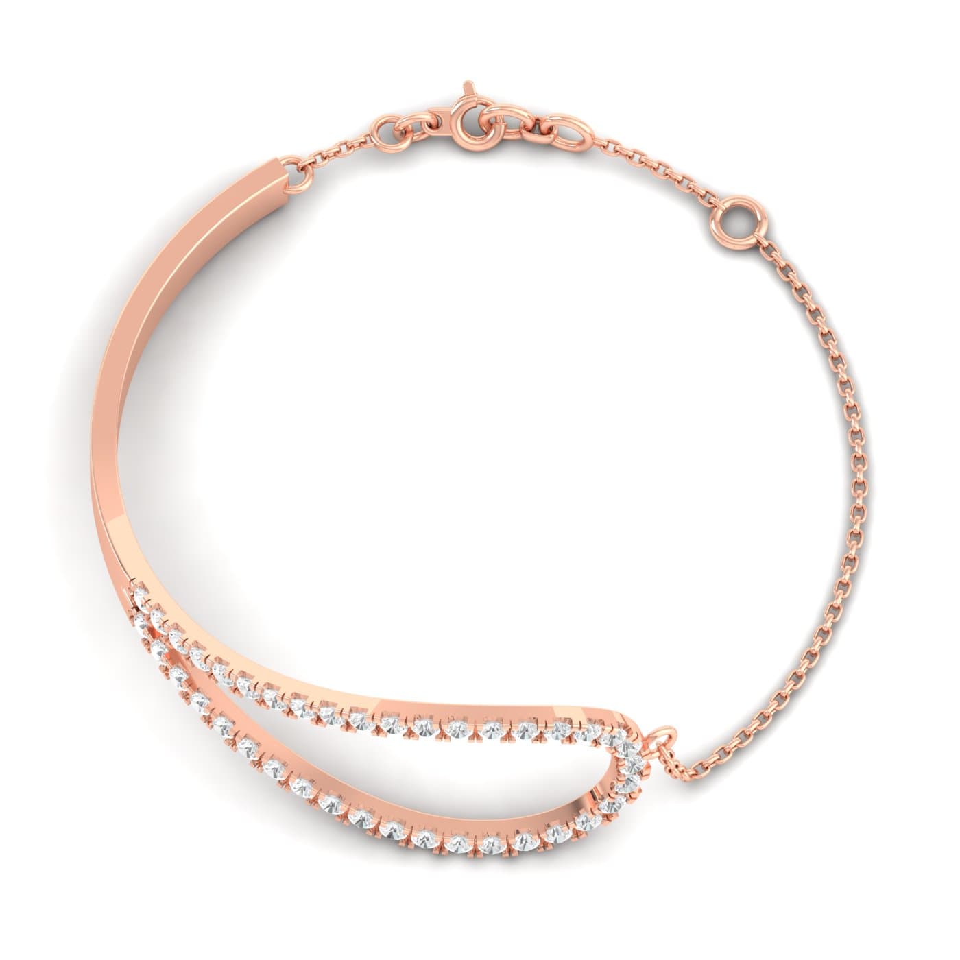 Plain Feather Diamond Bracelet