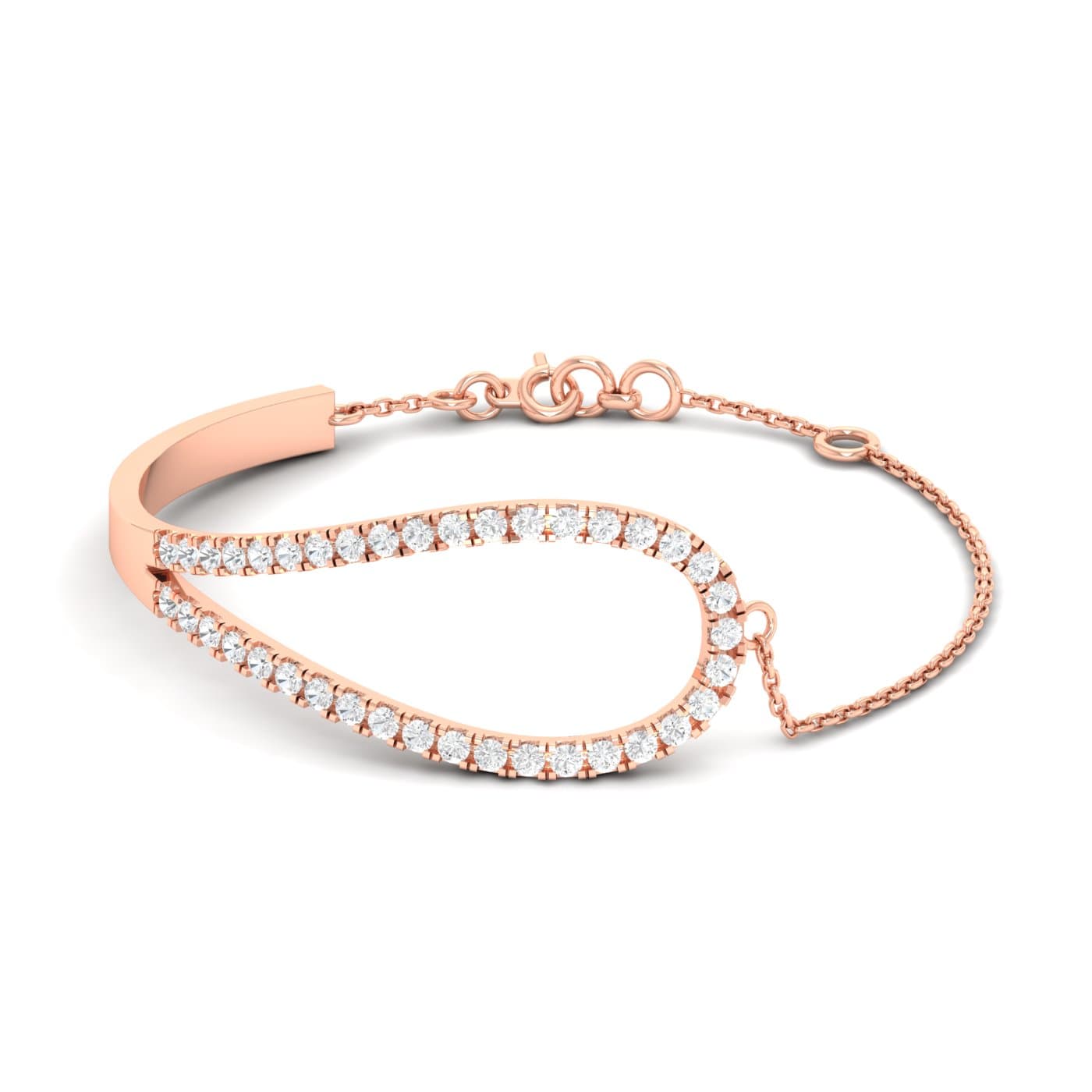 Plain Feather Diamond Bracelet