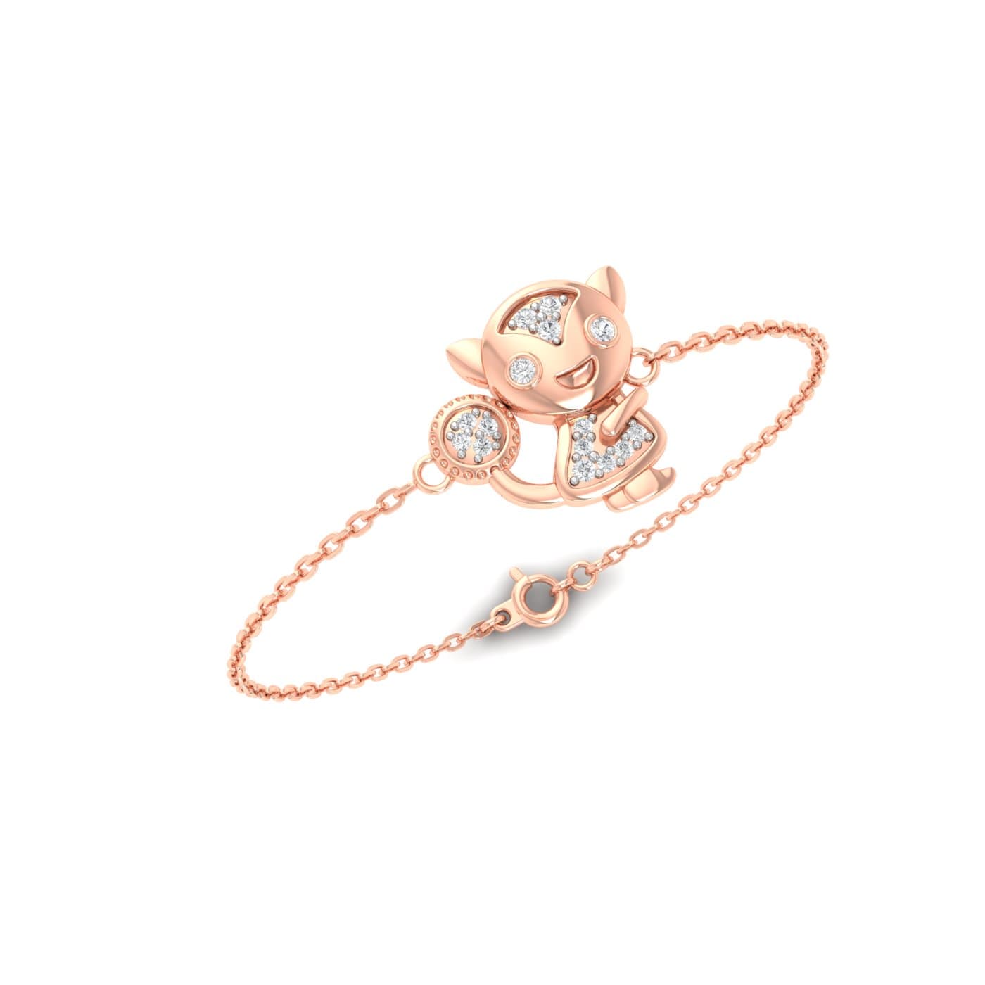 Baby Yoda Diamond Gold Bracelet