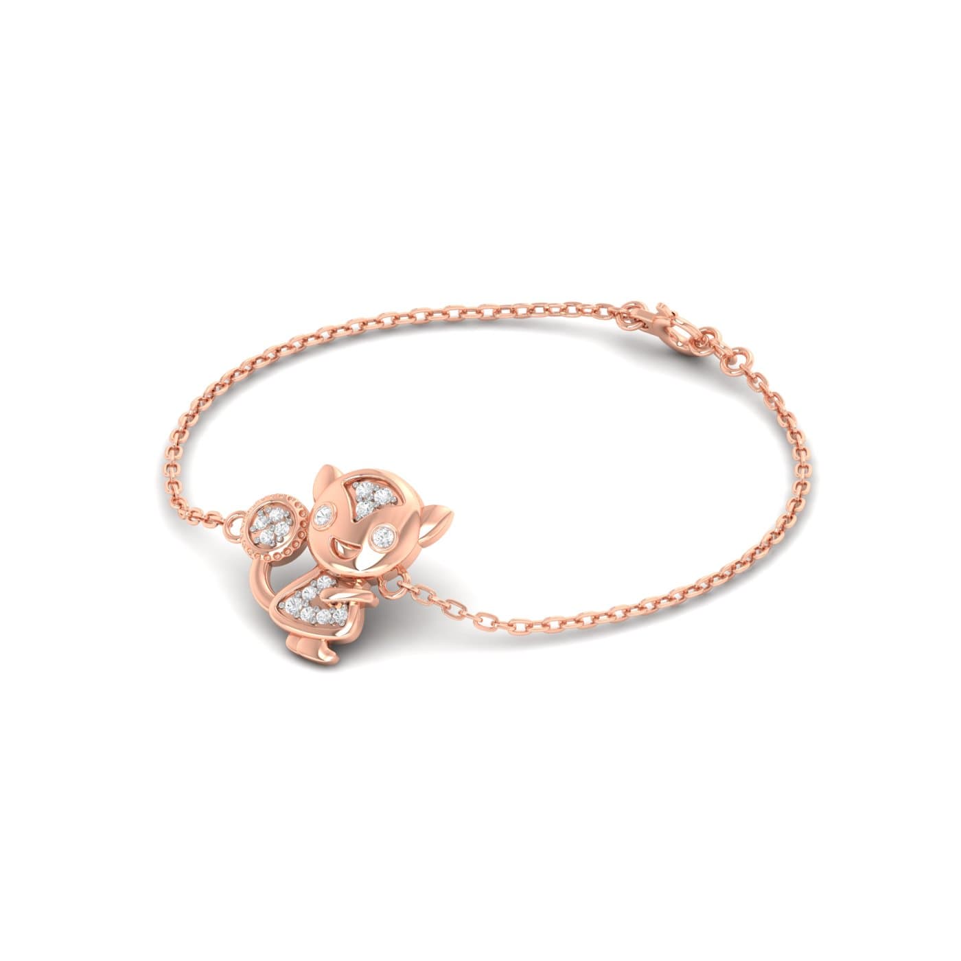 Baby Yoda Diamond Gold Bracelet