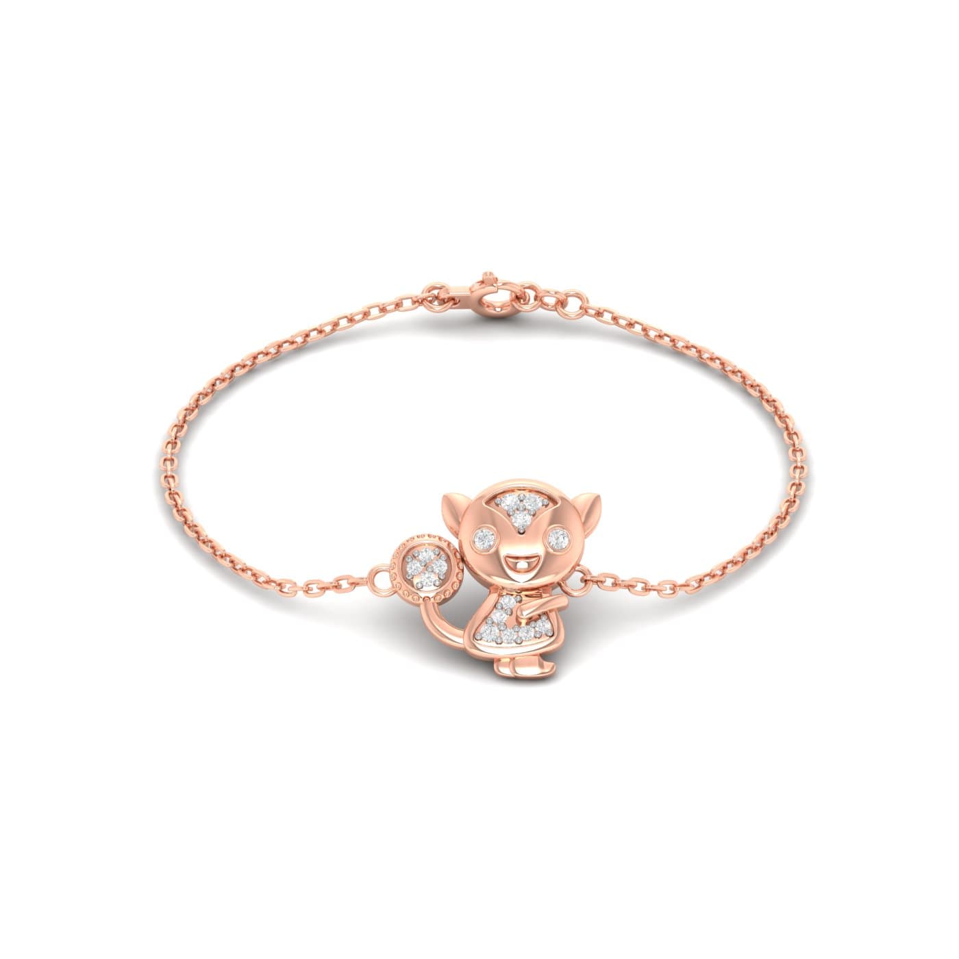 Baby Yoda Diamond Gold Bracelet