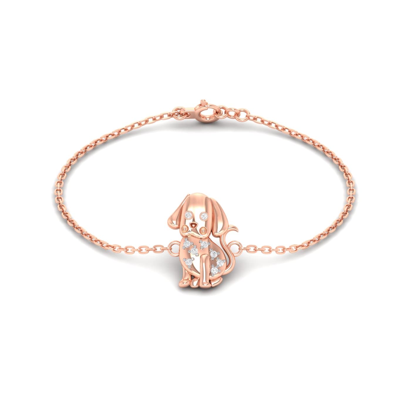 Cute Doggy Kid Gold Bracelet