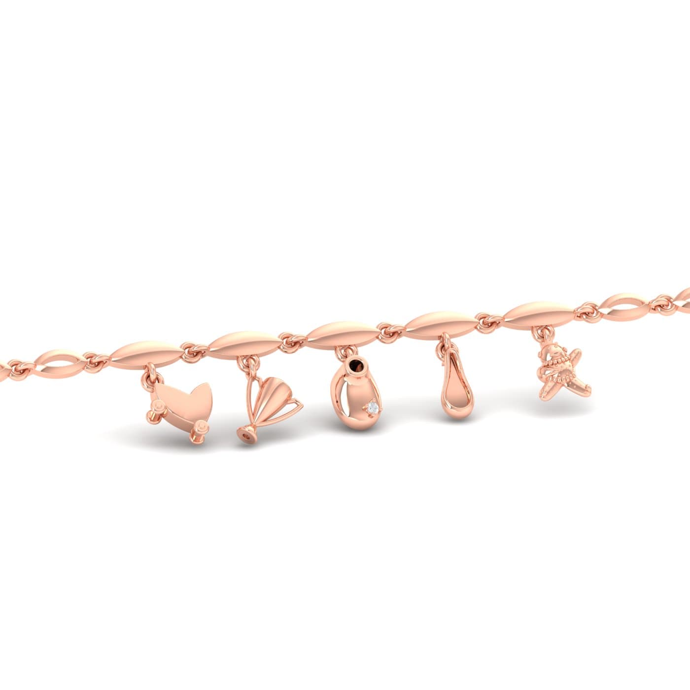Fancy Charm Gold Bracelet