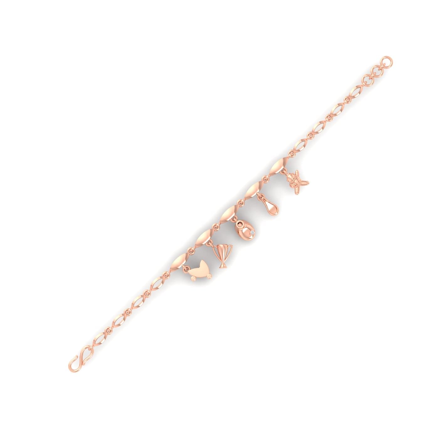 Fancy Charm Gold Bracelet