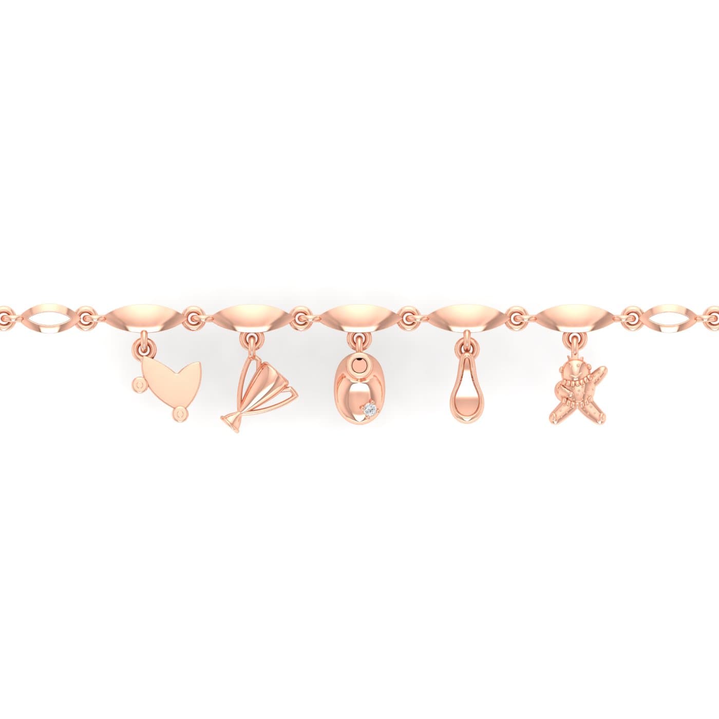 Fancy Charm Gold Bracelet