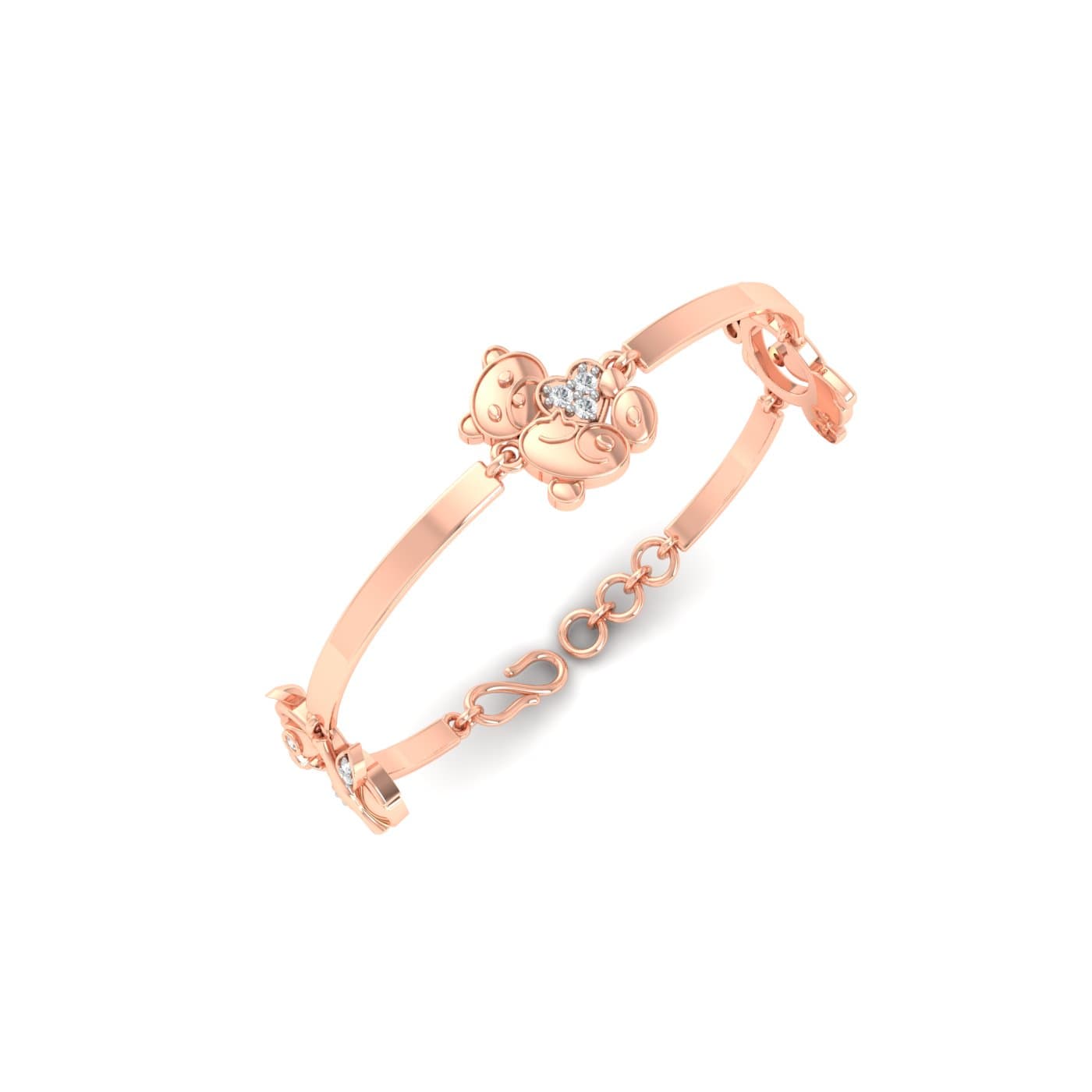 Teddy Heart Diamond Gold Bracelet