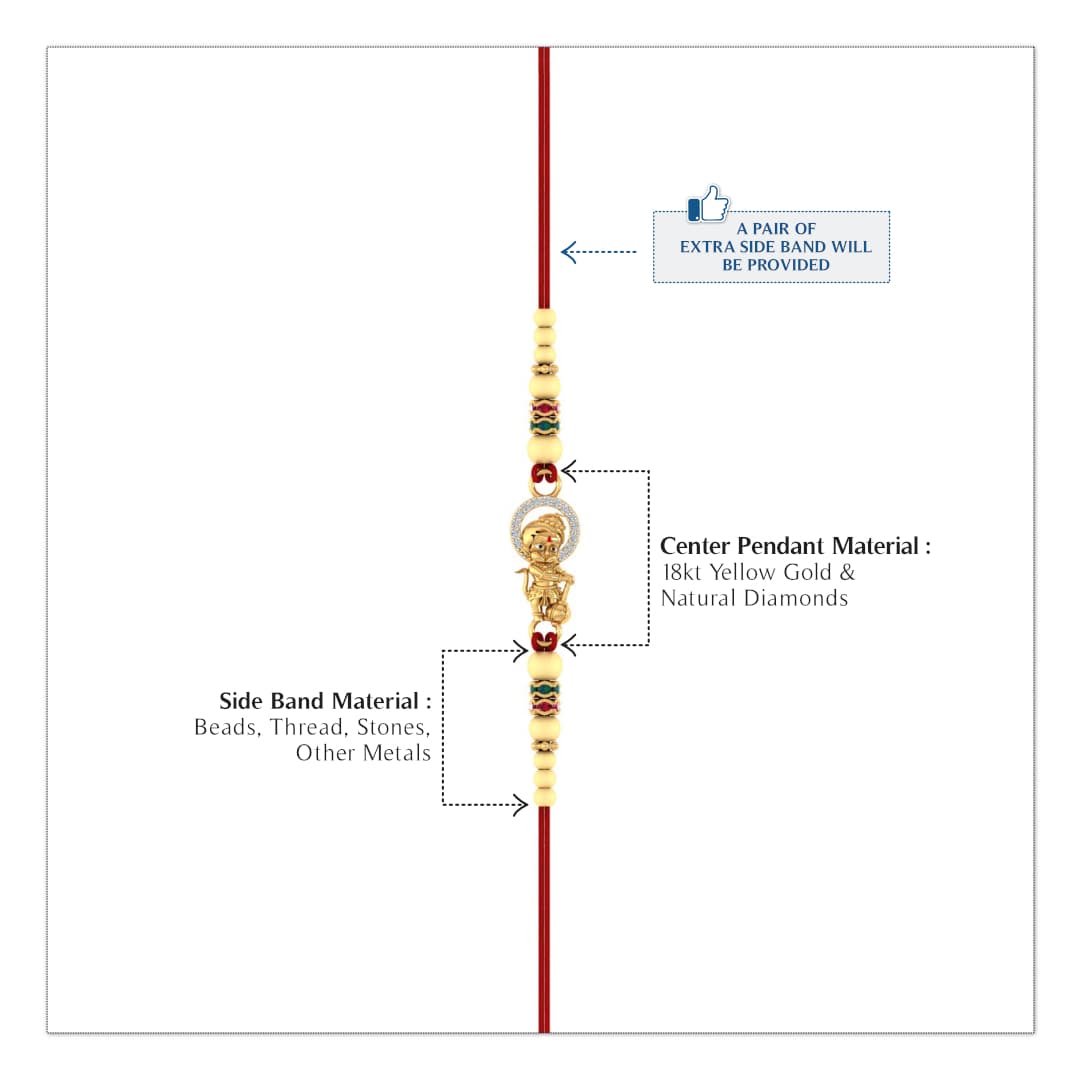 Bal Hanuman Gold Rakhi