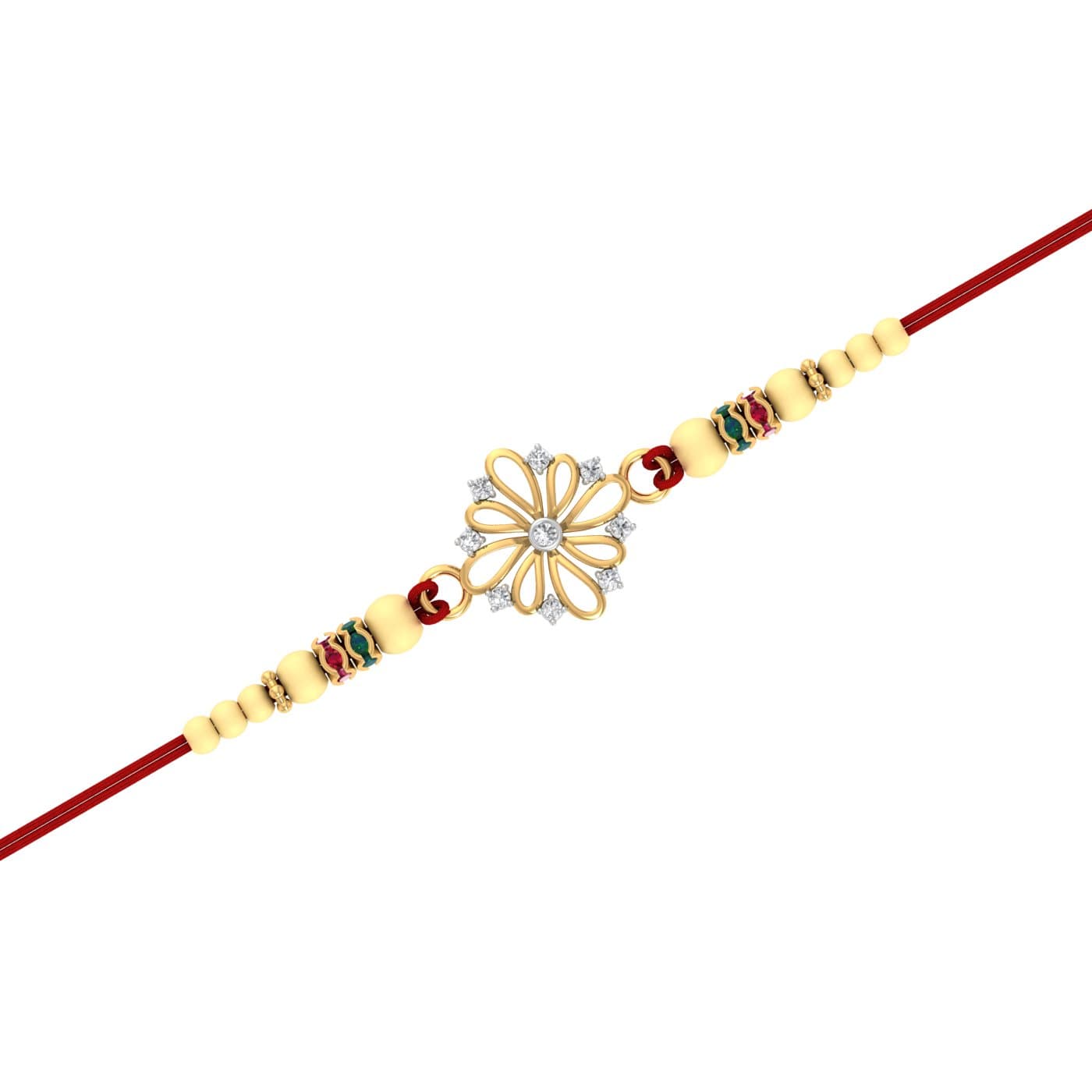 Flower Petal Gold Rakhi