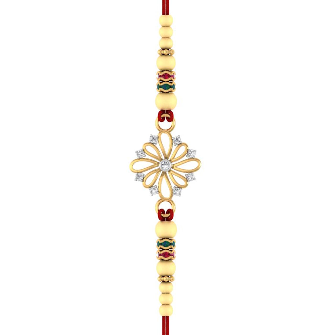 Flower Petal Gold Rakhi