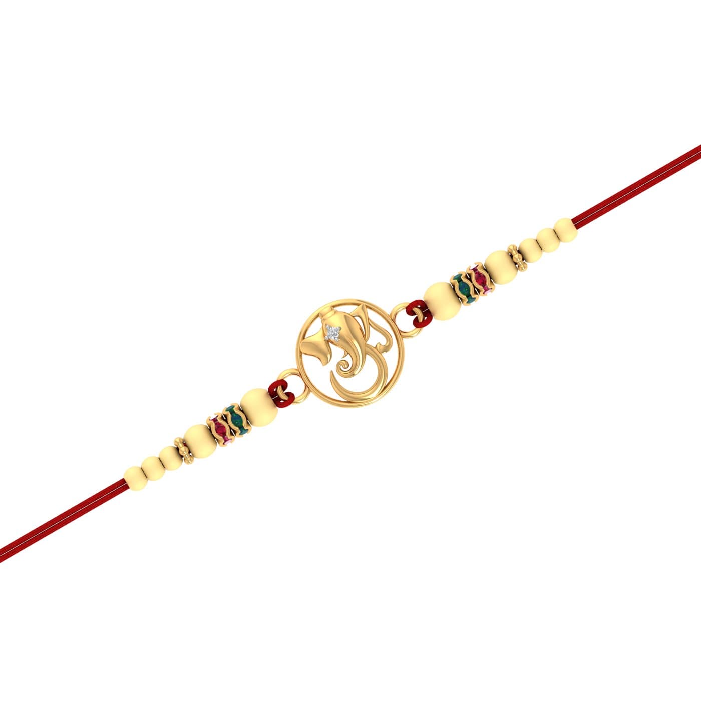Ganesha Gold Diamond Rakhi