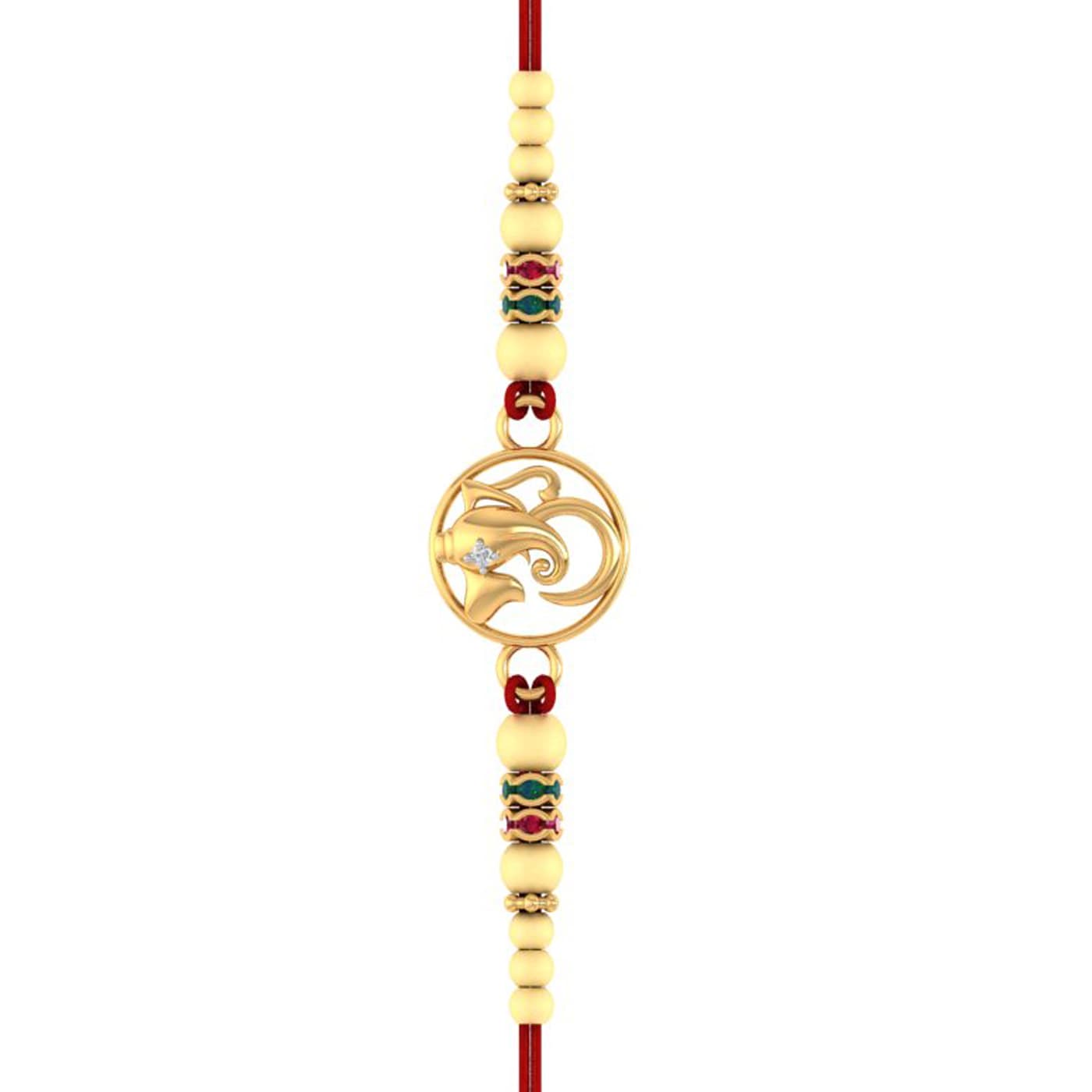 Ganesha Gold Diamond Rakhi