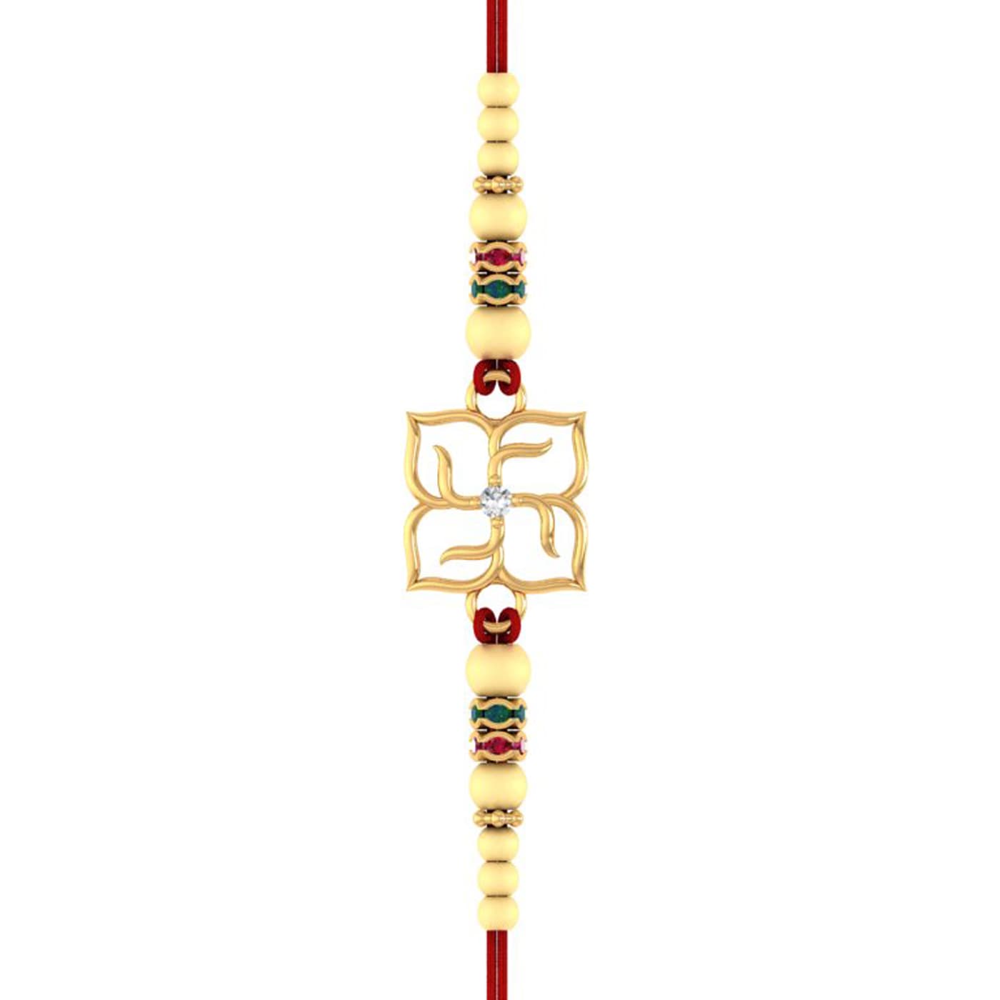 Swastik Gold Rakhi