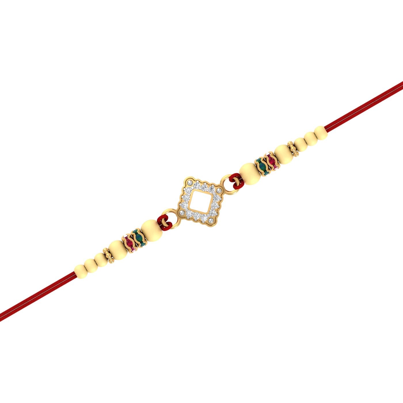 Square Style Gold Rakhi