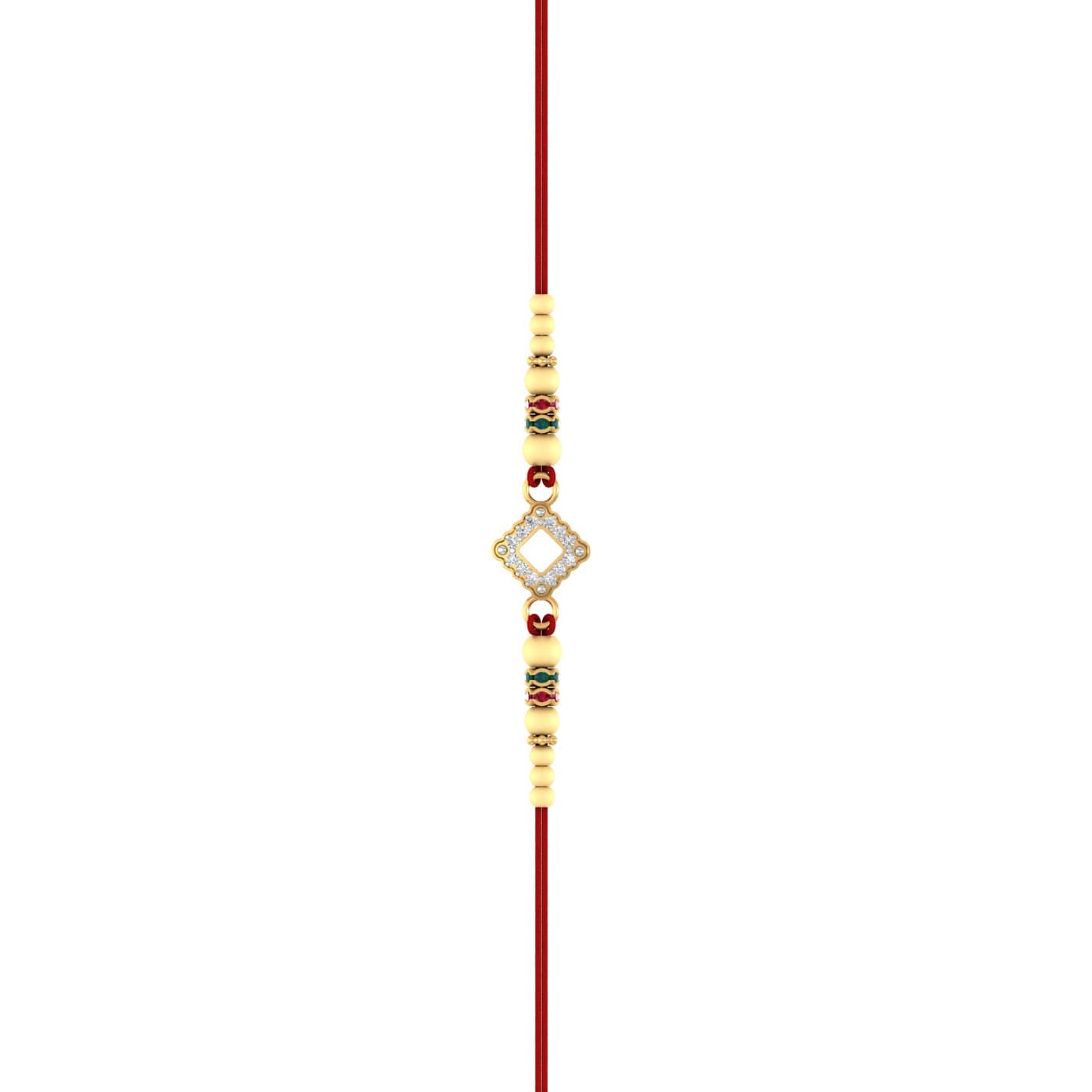 Square Style Gold Rakhi