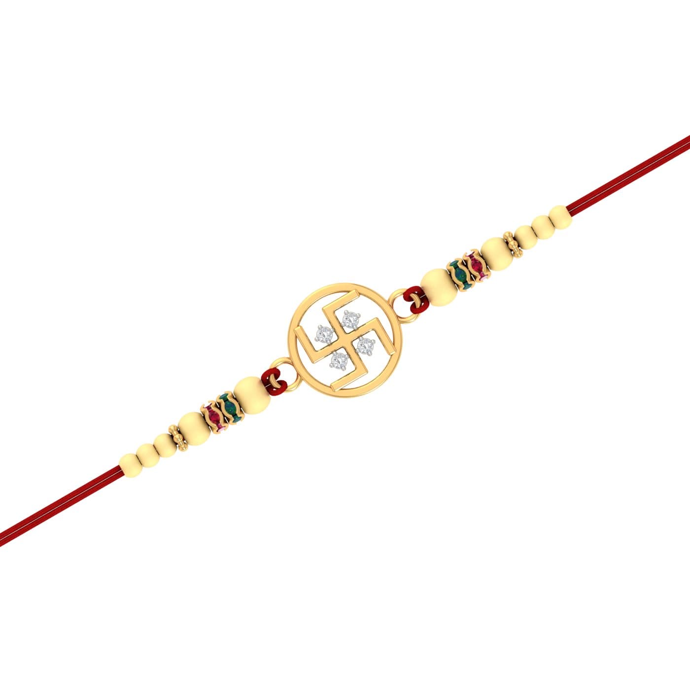 Round Swastik Gold Rakhi