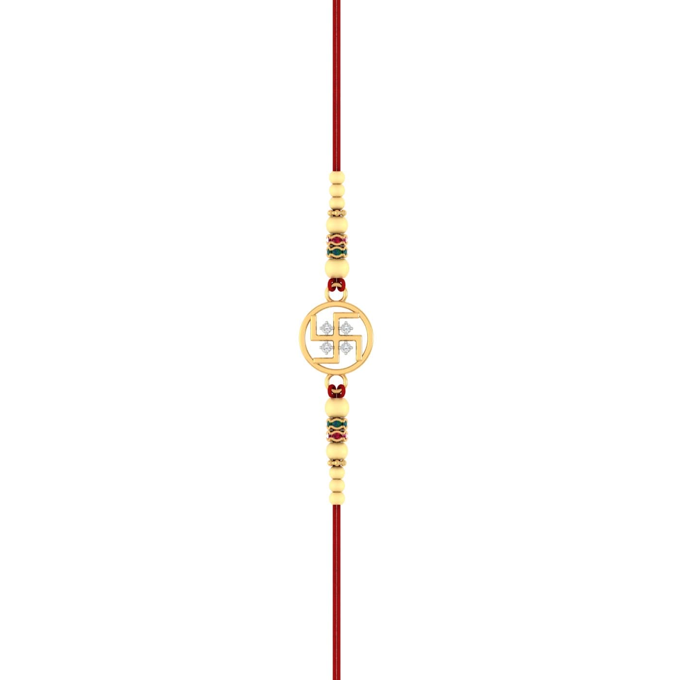 Round Swastik Gold Rakhi