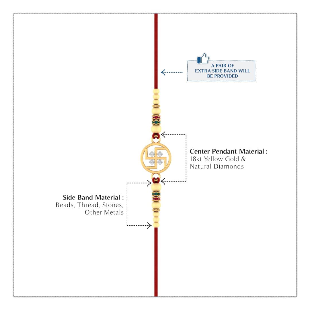 Round Swastik Gold Rakhi