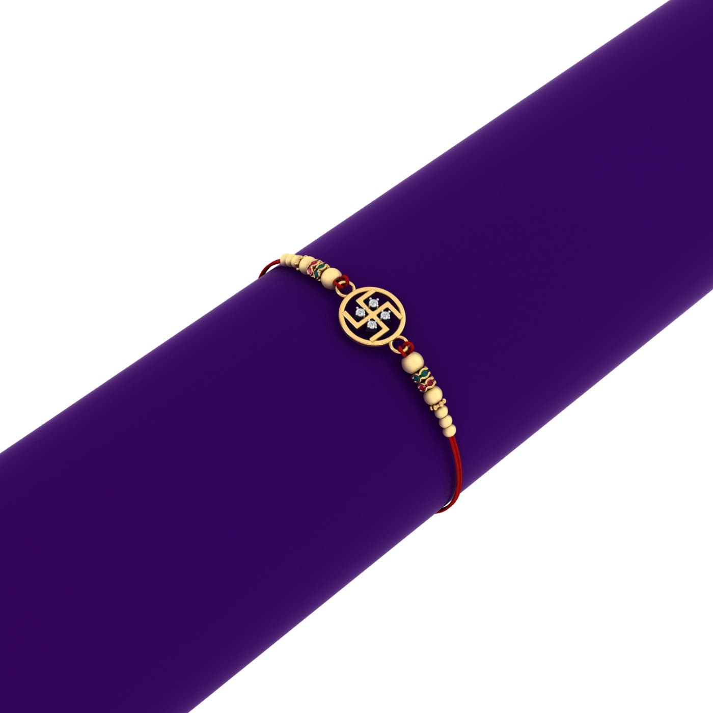 Round Swastik Gold Rakhi