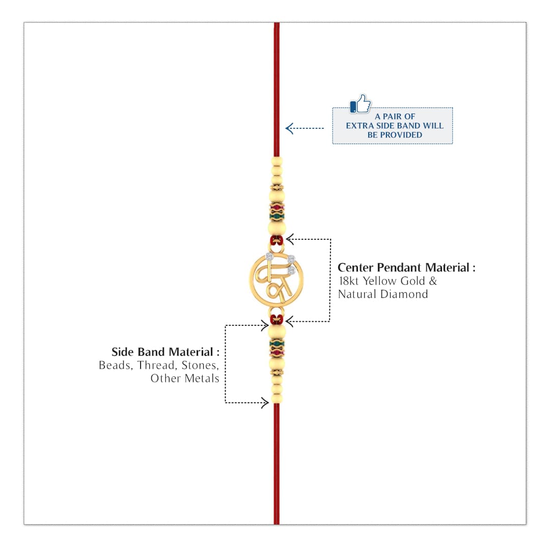 Shree Ji Yellow Gold Rakhi
