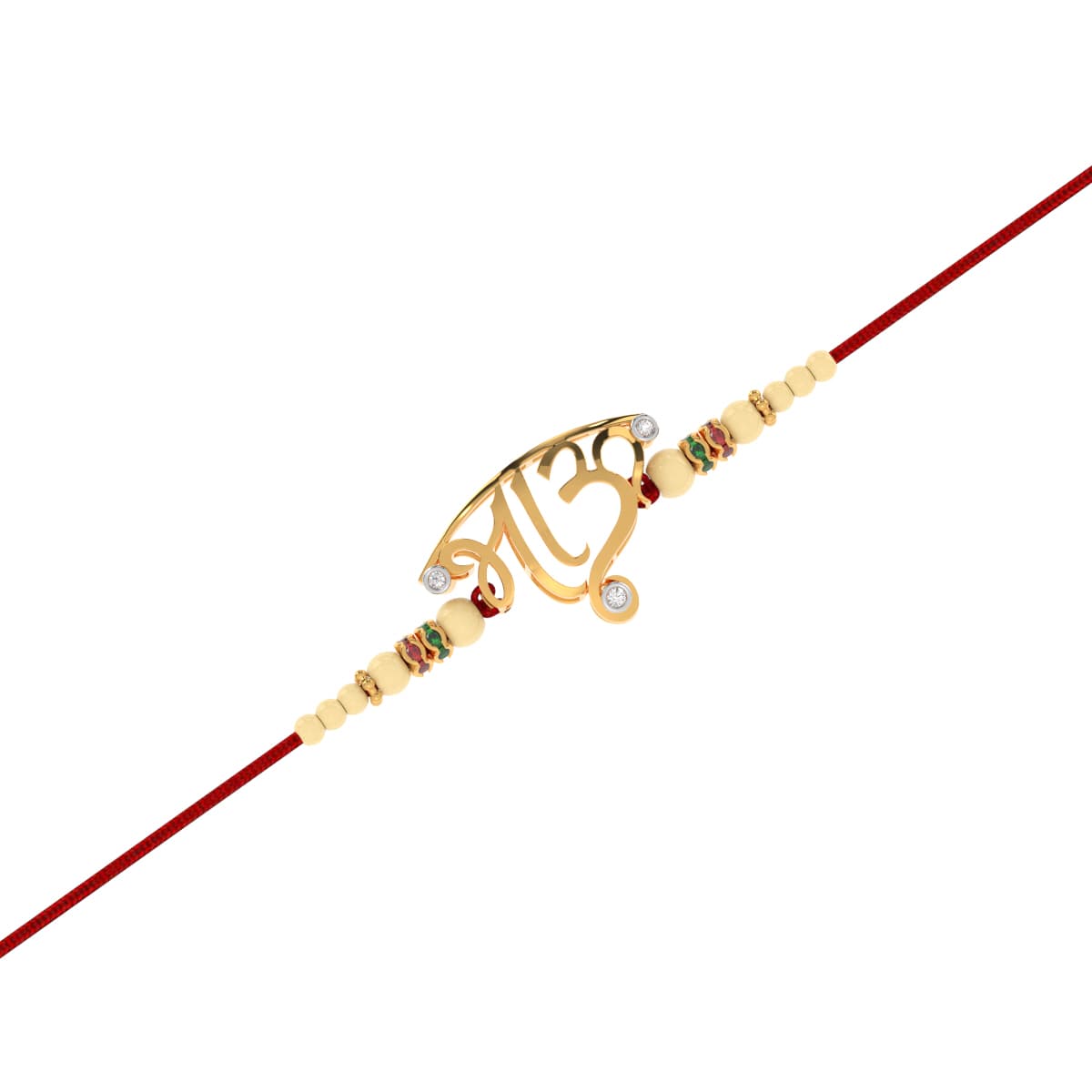 Marathi Bhaau Name Yellow Gold Rakhi