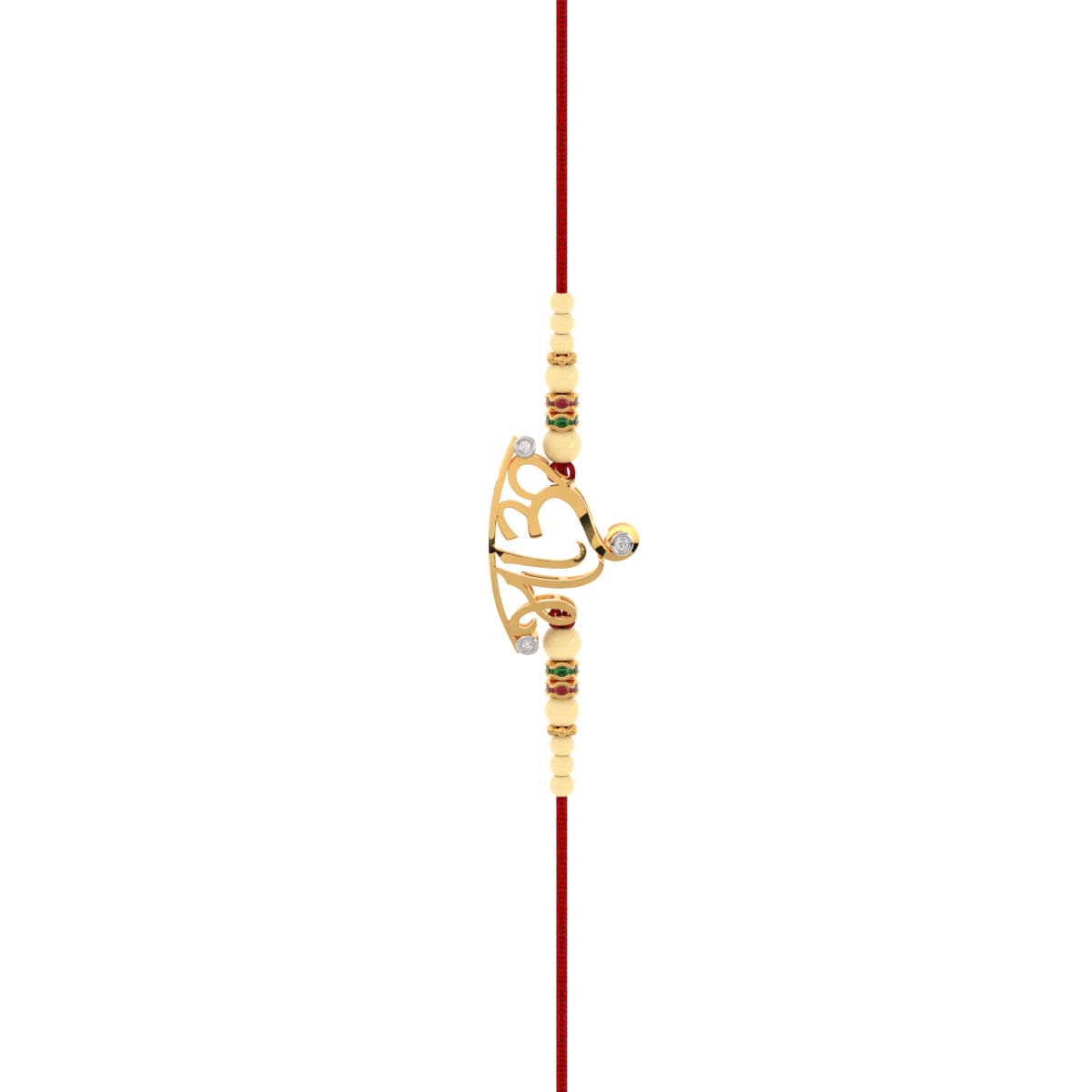 Marathi Bhaau Name Yellow Gold Rakhi