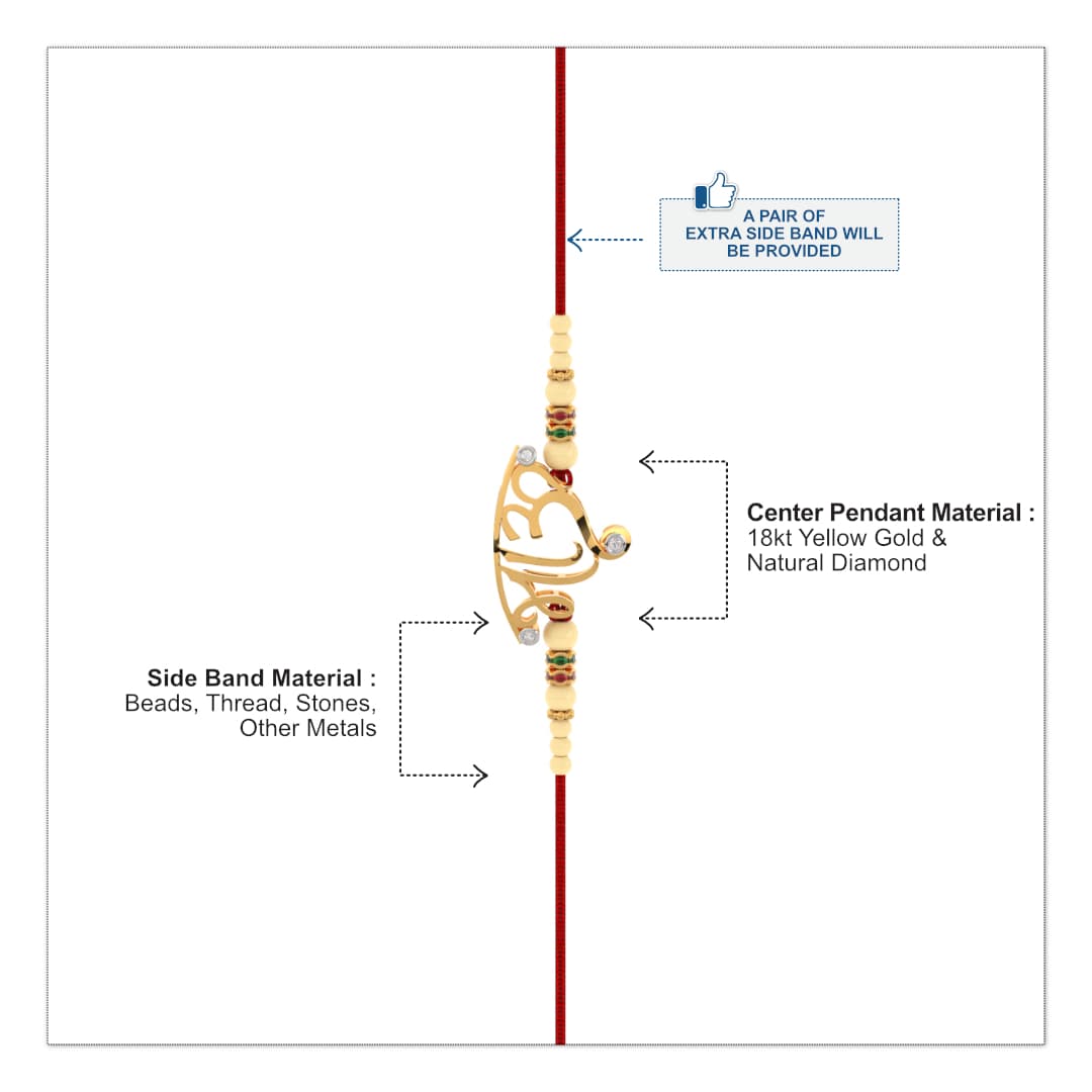Marathi Bhaau Name Yellow Gold Rakhi
