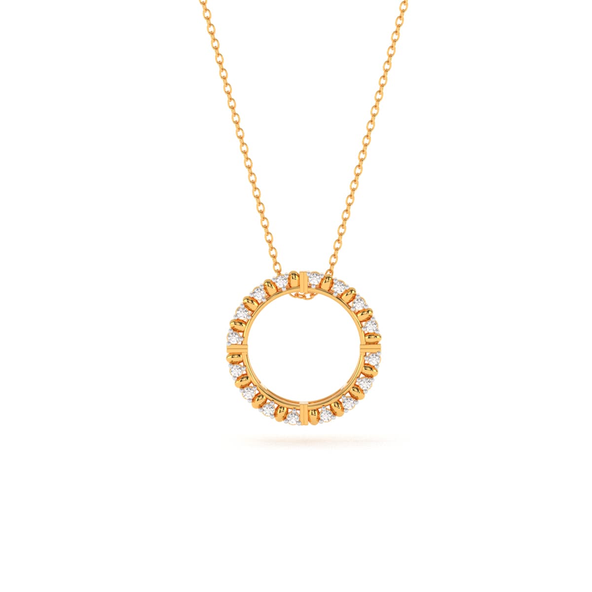 Circle Diamond Yellow Gold Rakhi