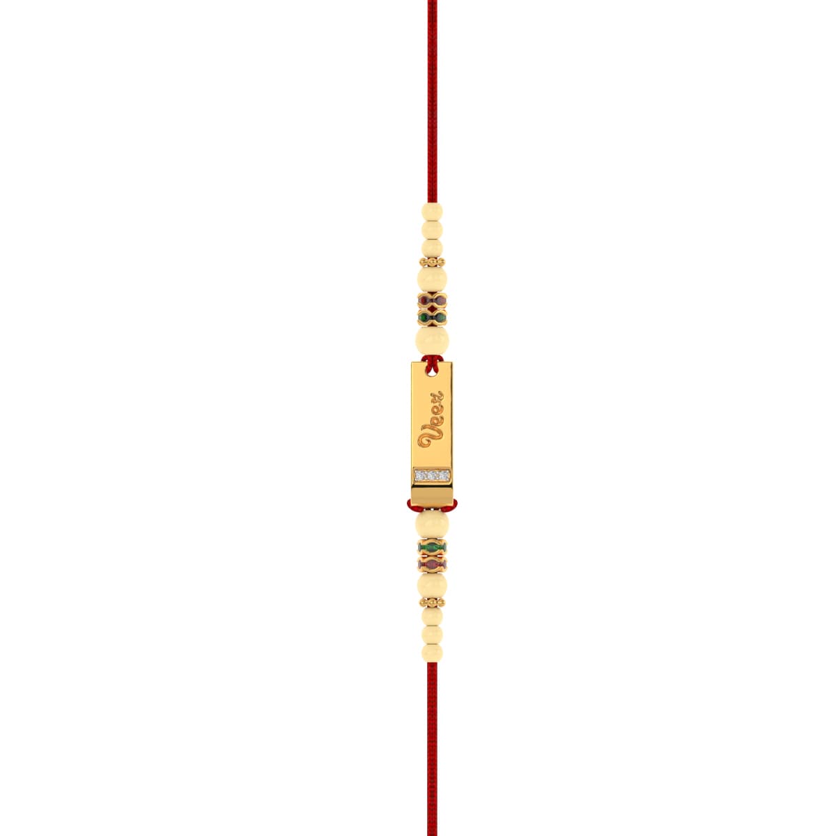 Veer Yellow Gold Diamond Rakhi For Brother