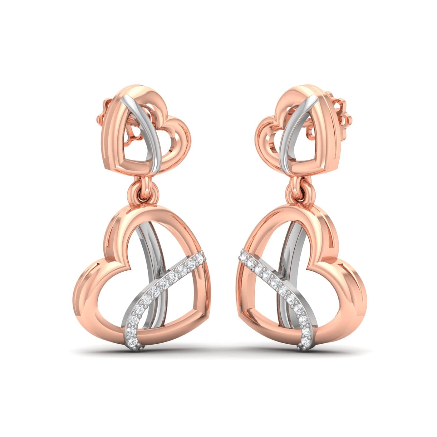 Knot Heart Diamond Earrings