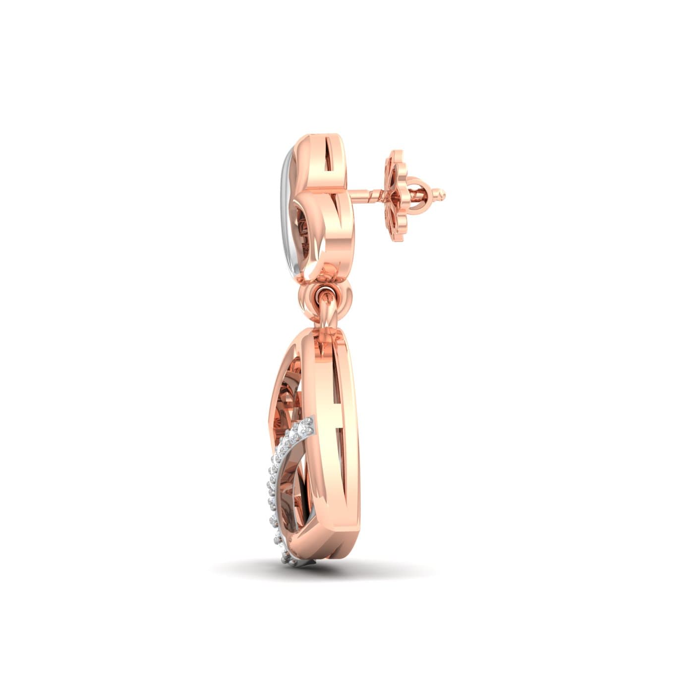 Knot Heart Diamond Earrings