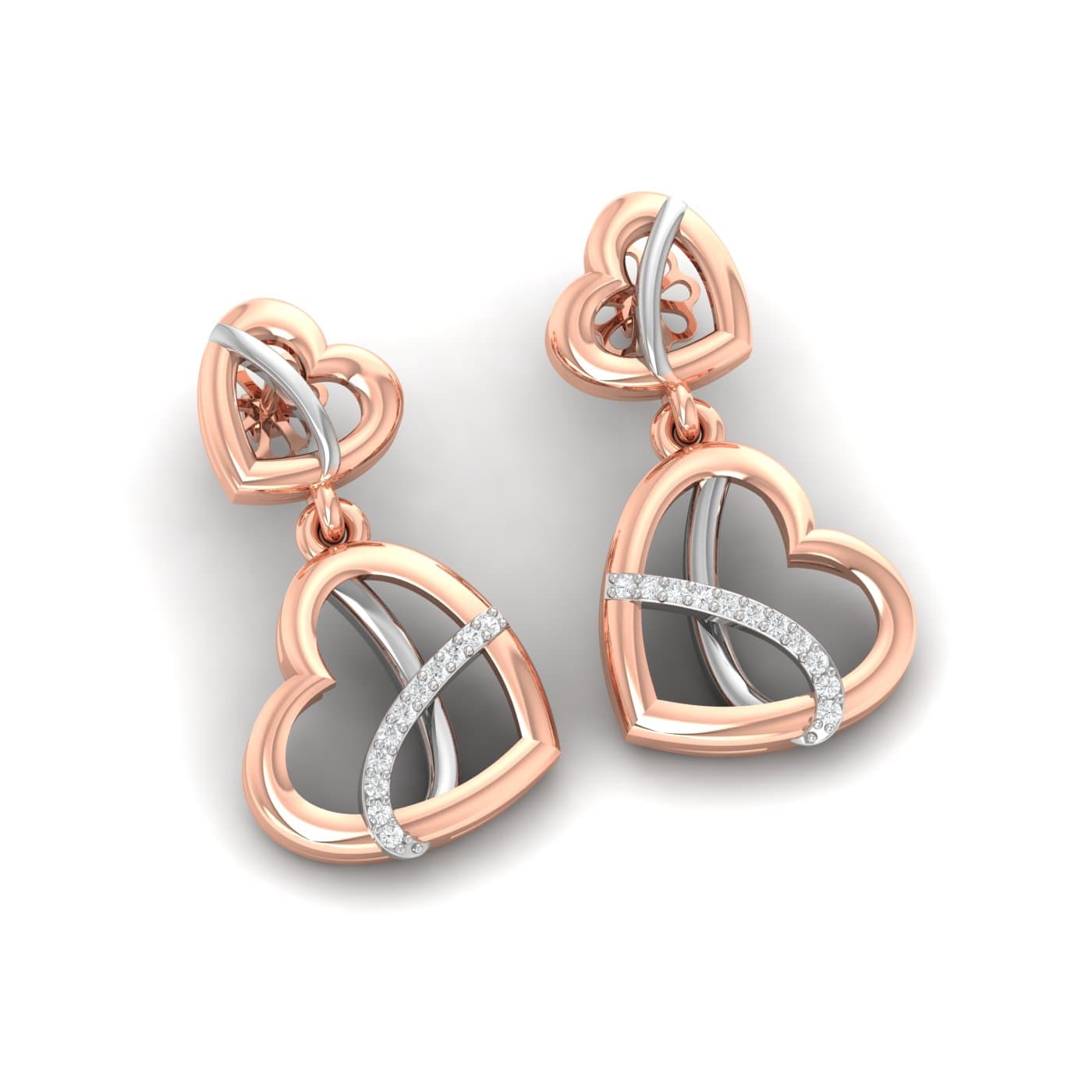 Knot Heart Diamond Earrings