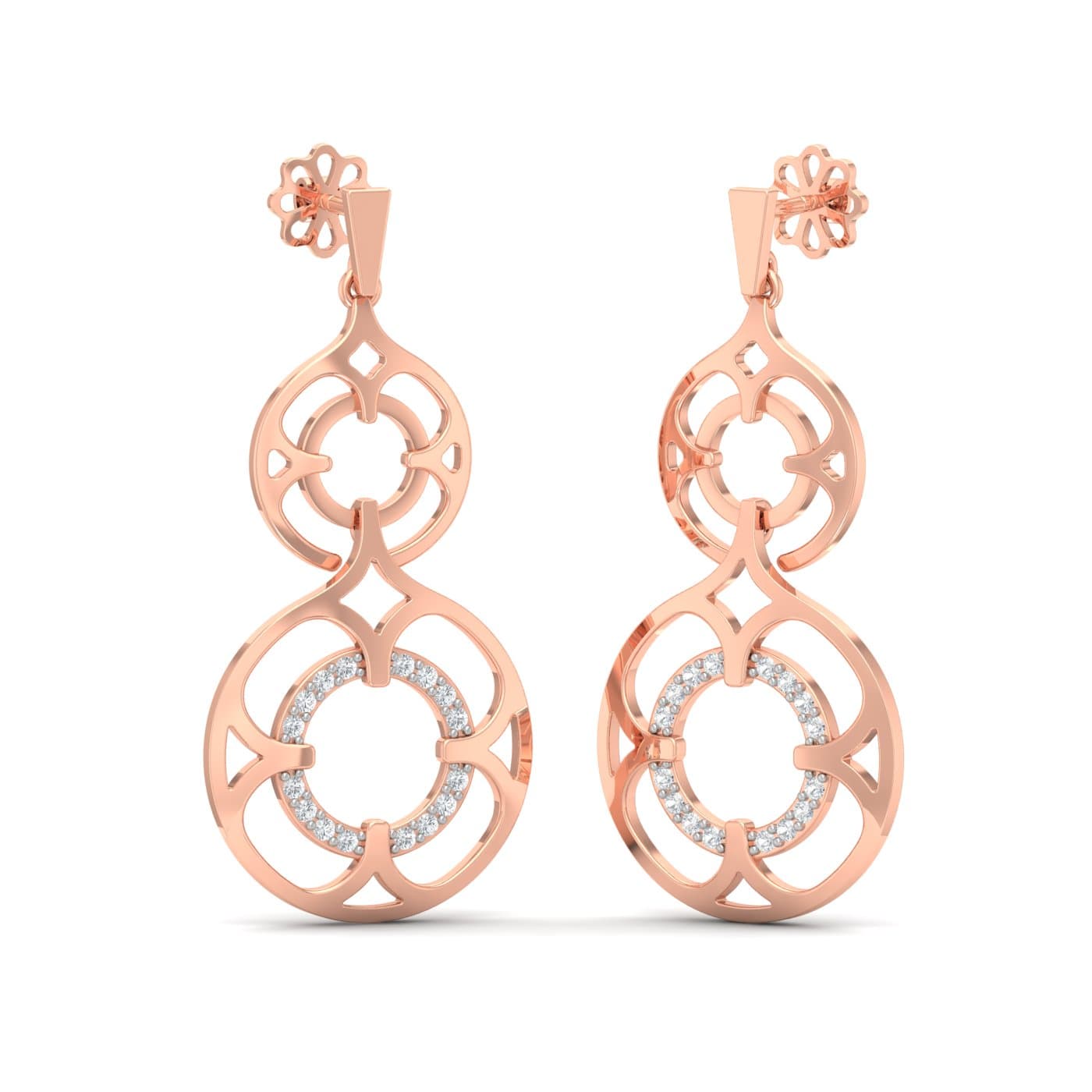 Dual Floral Diamond Earrings