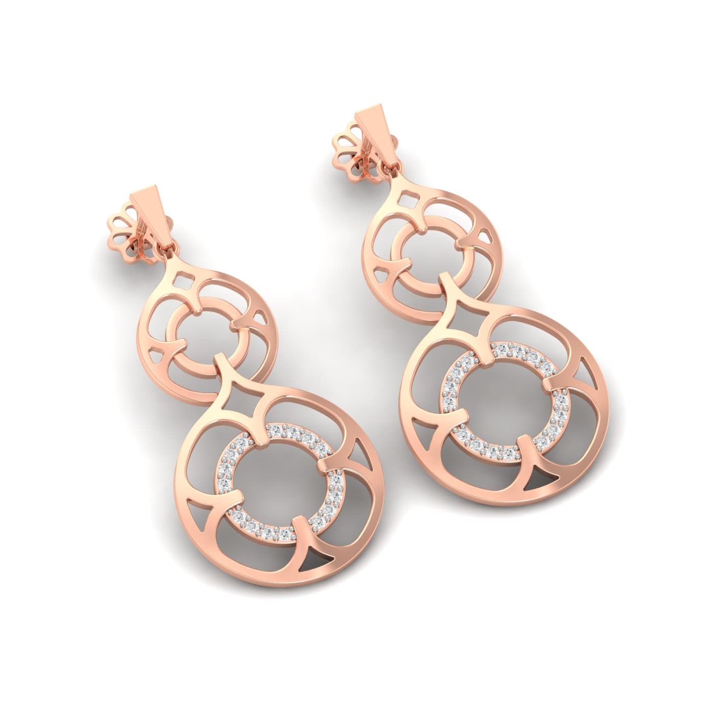 Dual Floral Diamond Earrings