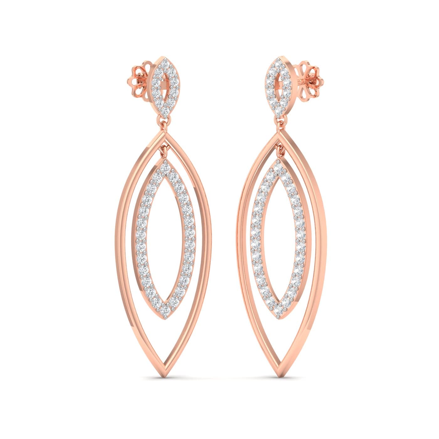 Jia Petals Gold Drop Earrings