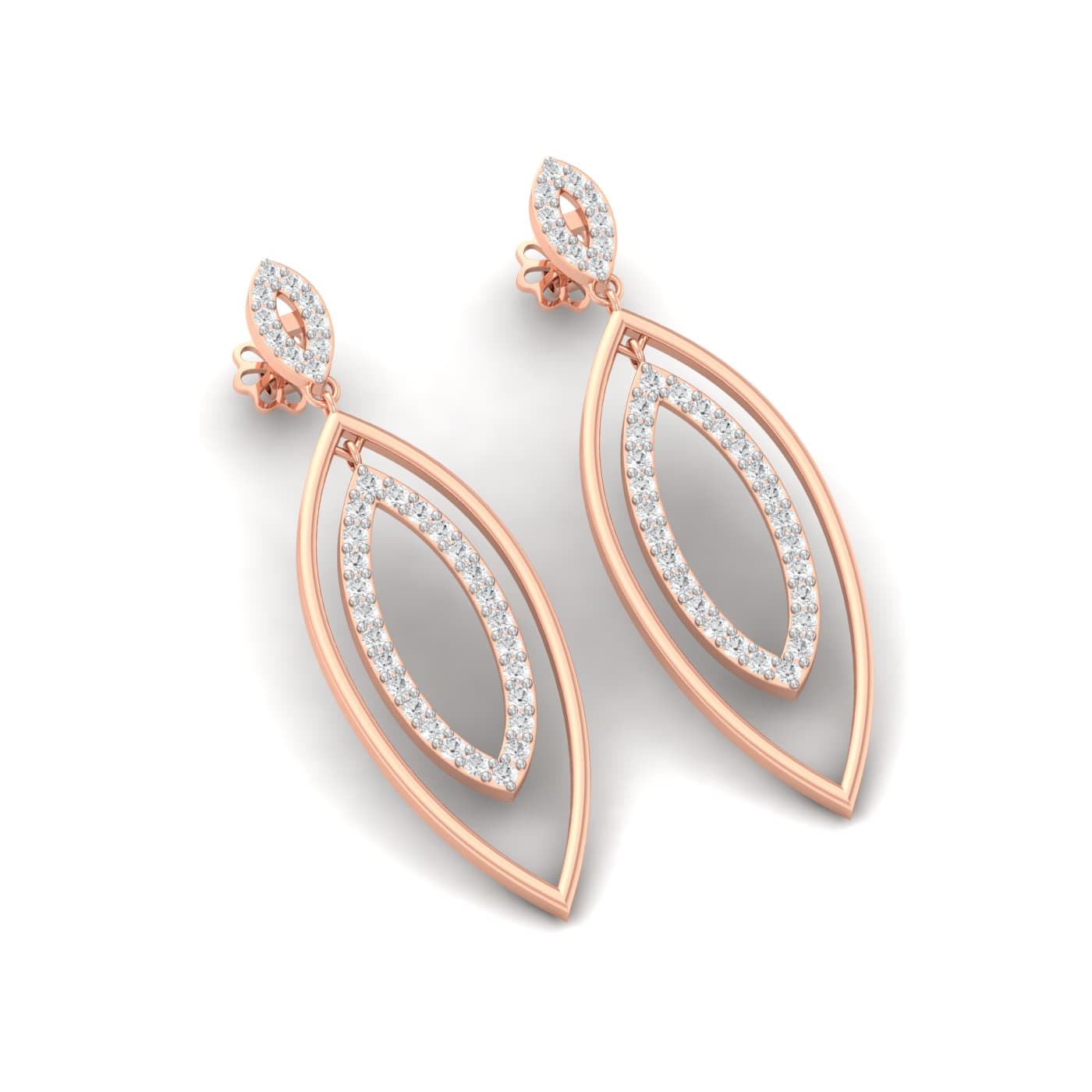 Jia Petals Gold Drop Earrings