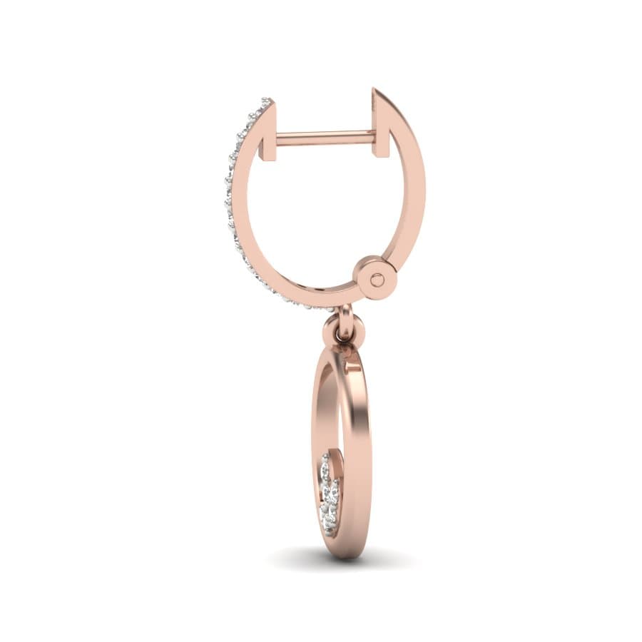 Duo Circular Lotus Diamond Earrings