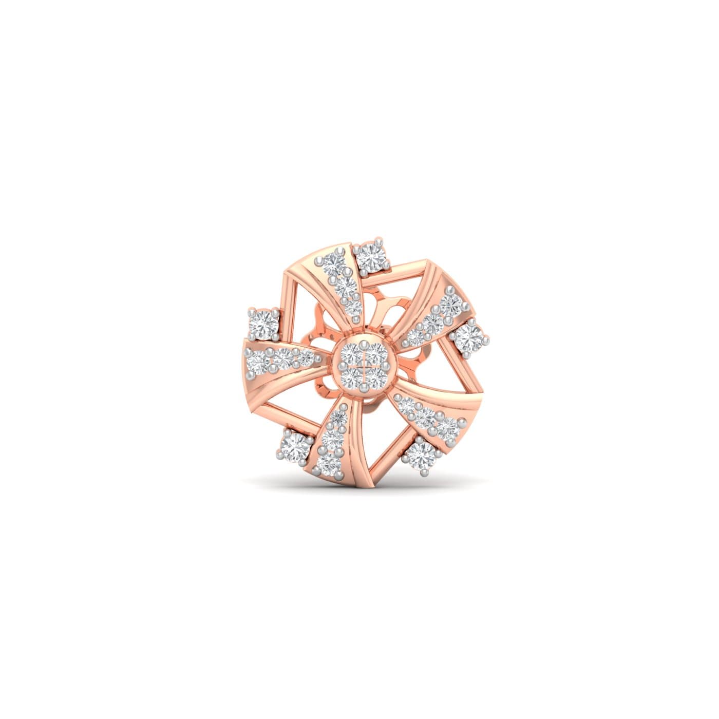 Designer Flower Cut Diamond Earrings