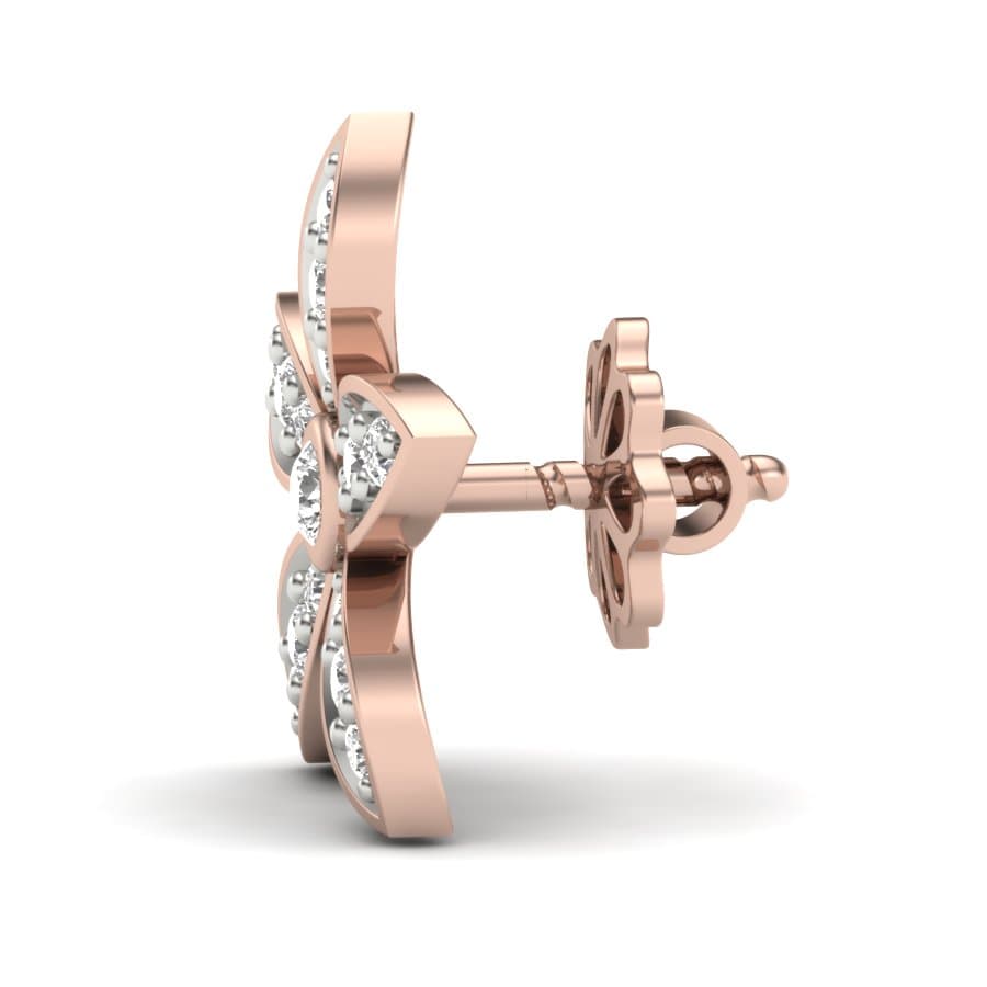 Star Shape Floral Diamond Earrings