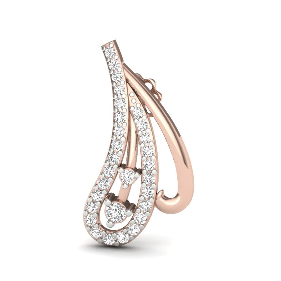Stunning Feather Cut Diamond Earrings
