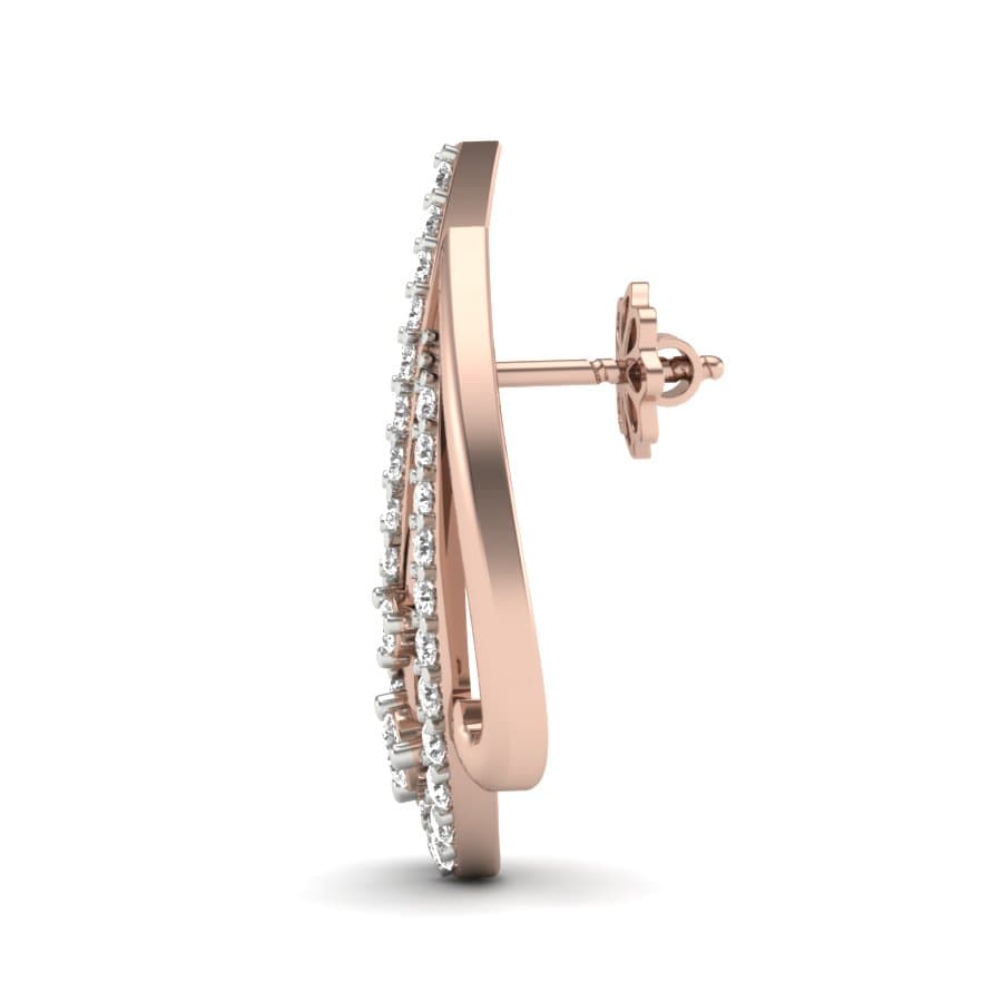 Stunning Feather Cut Diamond Earrings