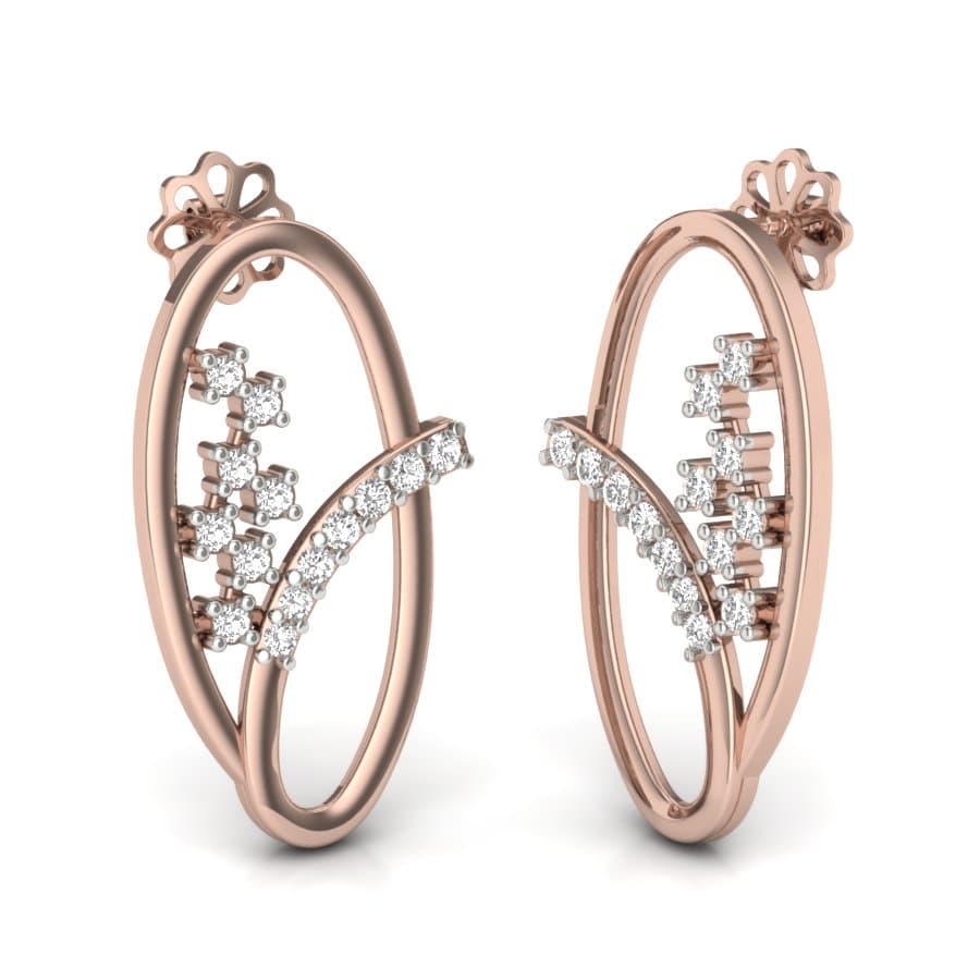 Dazzling Pie Diamond Stud Earrings