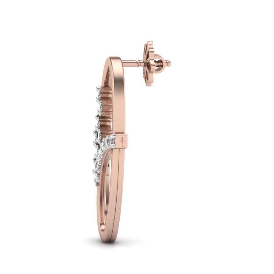 Dazzling Pie Diamond Stud Earrings