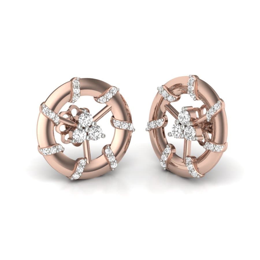 Spokes Moon Diamond Earrings