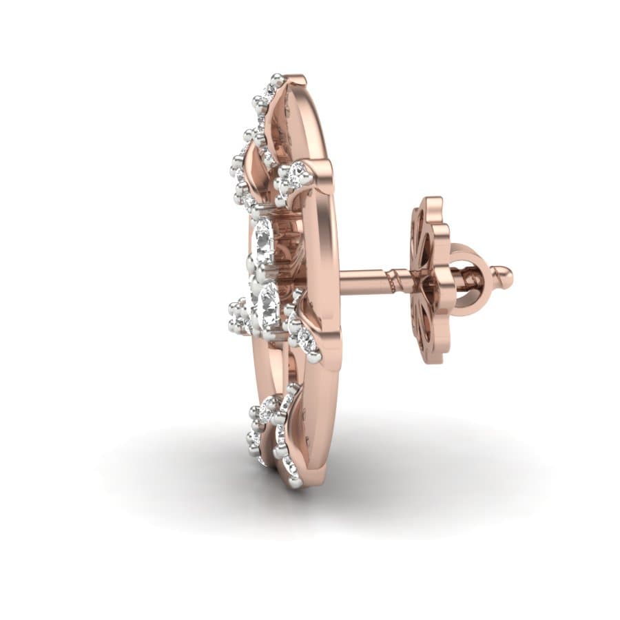Spokes Moon Diamond Earrings